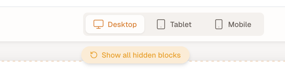 Restore hidden conditions button